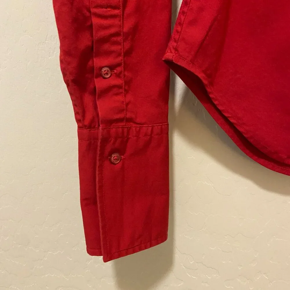 Ralph Lauren Women’s Super Slim Fit Red Shirt 95% Cotton French Cuffs Sz 4 - Picture 6 of 15